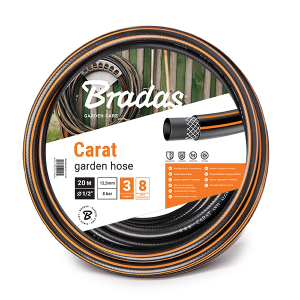 Zahradní hadice Bradas CARAT 1/2" – 20 m, 3vrstvá