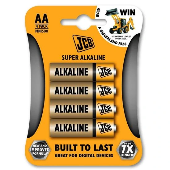 JCB Super Alkaline tužkové baterie AA (LR6), 1,5 V – 4 ks