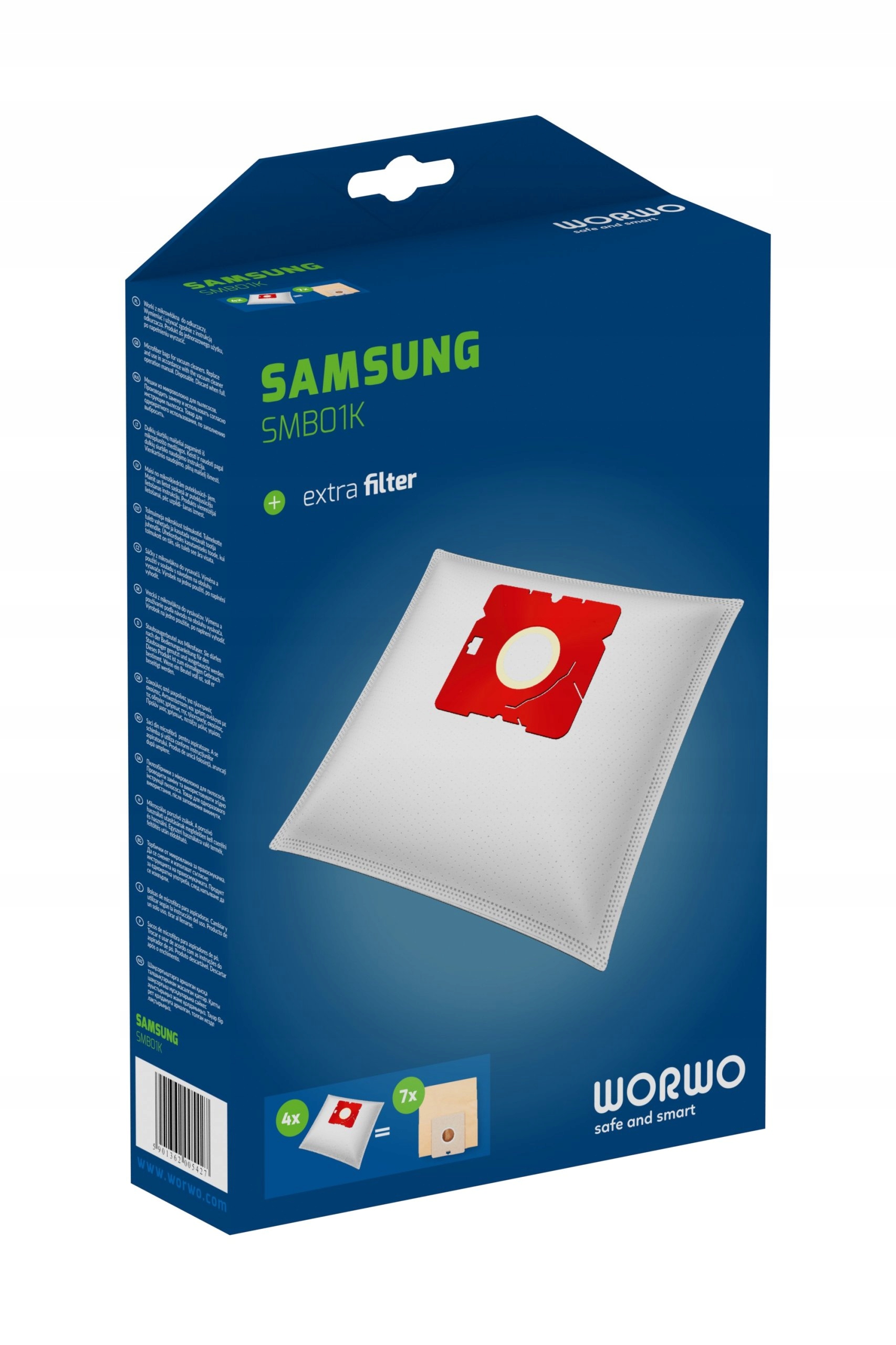 Worwo SMB01K - sáčky pro vysavače Samsung, LG, Concept - 4ks + filtr