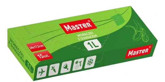Master 1l - 24x17,5 cm - 15 ks - sáčky na potraviny se zipem