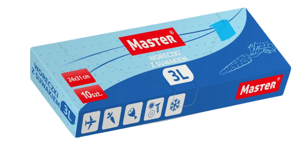 Master 3l - 24x31 cm - 10 ks - sáčky na potraviny se zipem