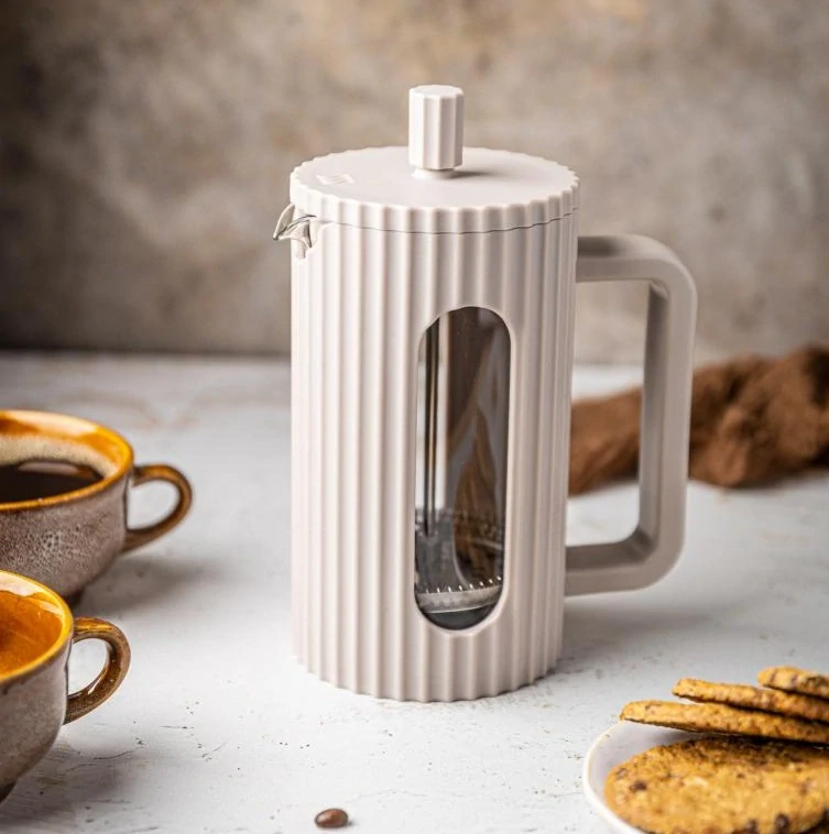 Klausberg KB-7749 – konvice 600 ml na kávu a čaj s nerezovým pístem - béžová - french press 