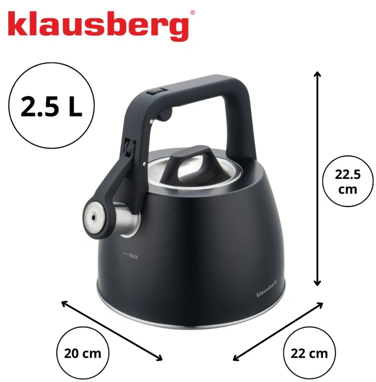 Klausberg konvice na sporák KB-7915 - 2,5l - černá