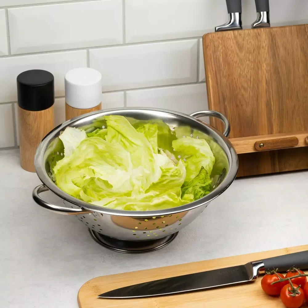 Kinghoff nerezový cedník KH-1235 - Ø24 cm  – na těstoviny, zeleninu a ovoce