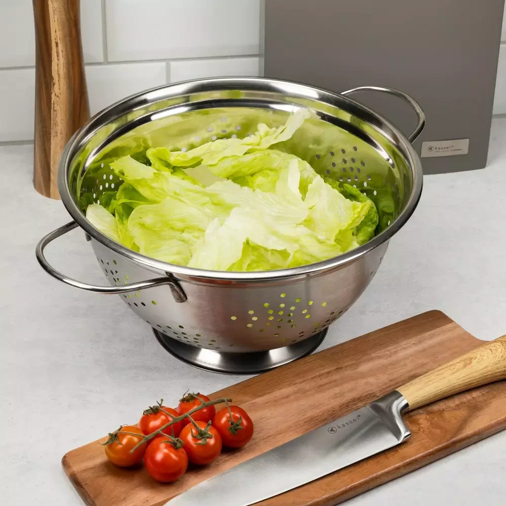 Kinghoff nerezový cedník KH-1238 - Ø28 cm  – na těstoviny, zeleninu a ovoce