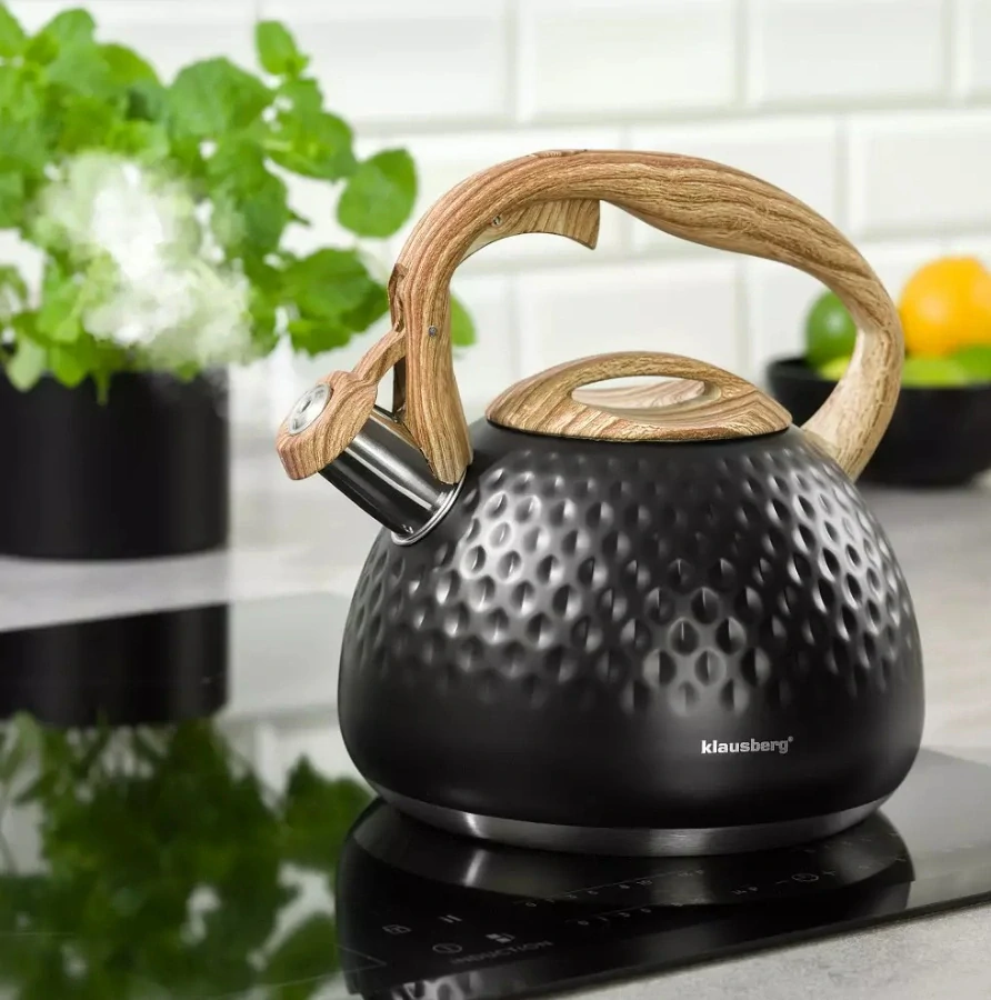 Pískací konvice na sporák Klausberg 2,8 l KB-7562 – černá Diamond