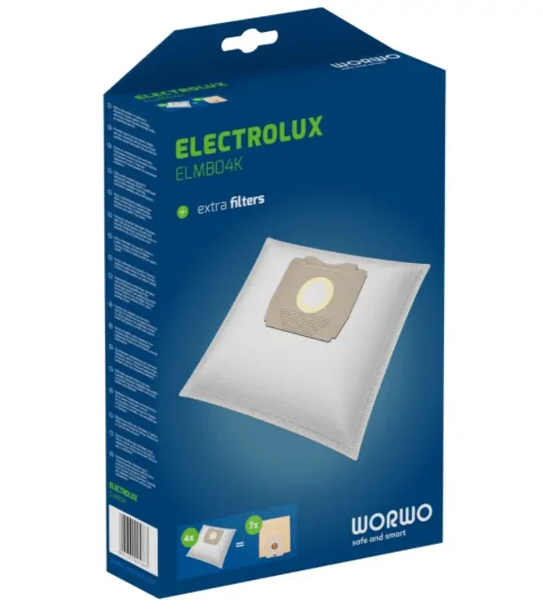 Sáčky Worwo pro vysavače Electrolux, AEG ELMB04K - 4ks + filtr