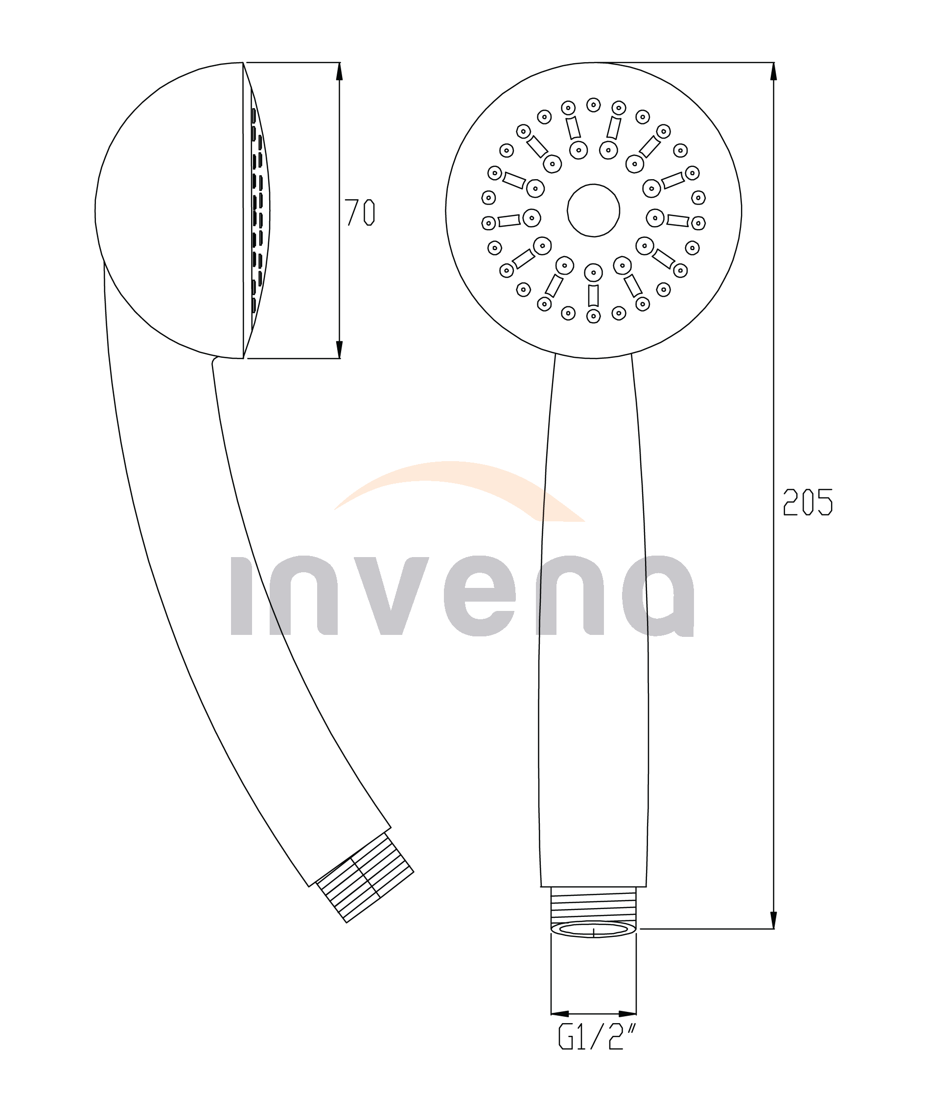 Sprchová hlavice Invena - Ilia