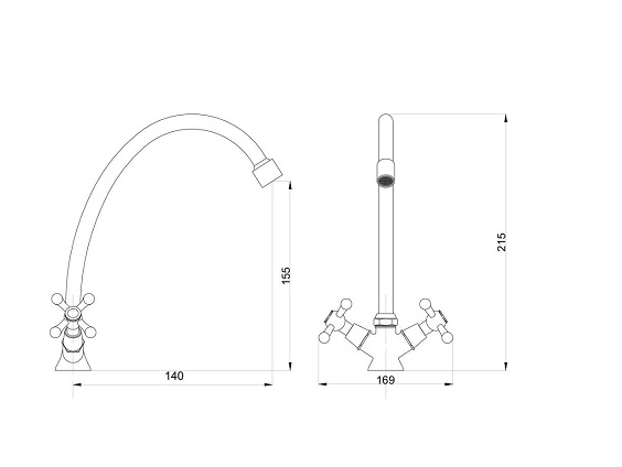 Kohoutková retro vodovodní baterie Hydroland - B205