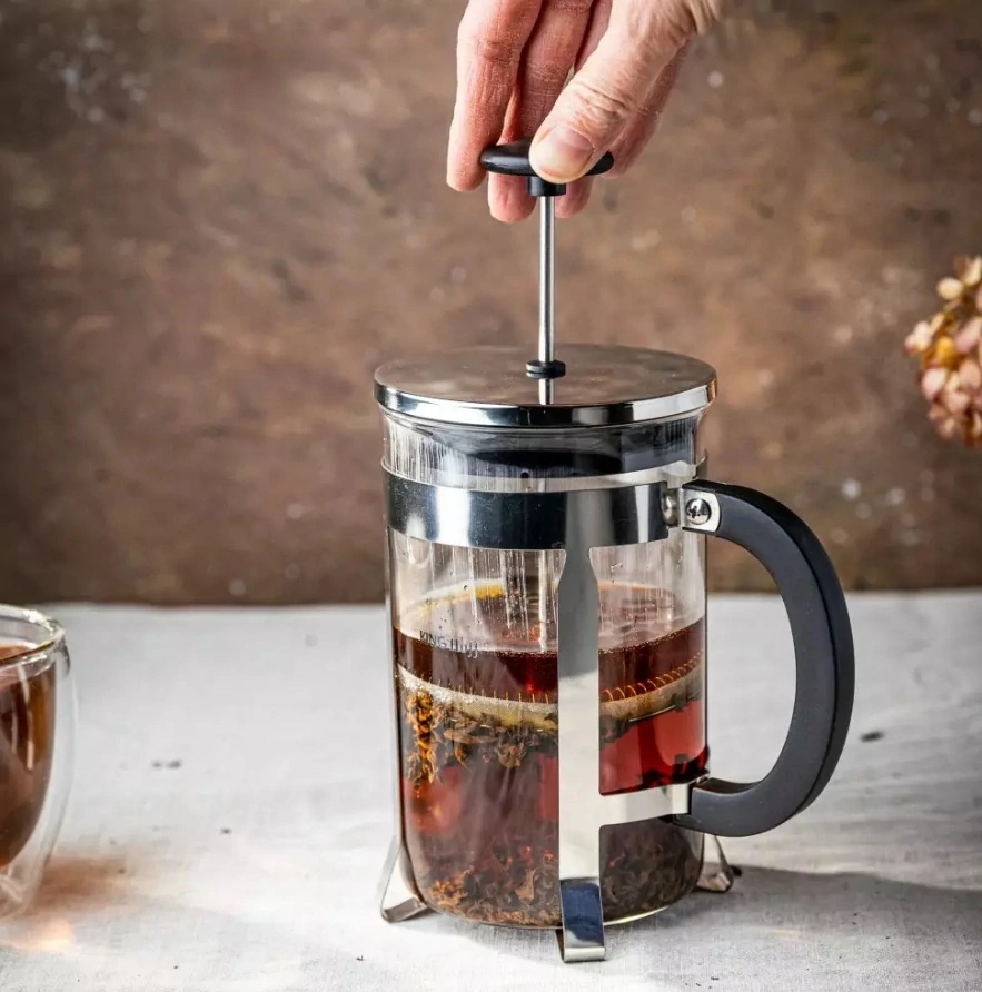 King Hoff KH-4837 – skleněná konvice 600 ml na kávu a čaj s nerezovým pístem