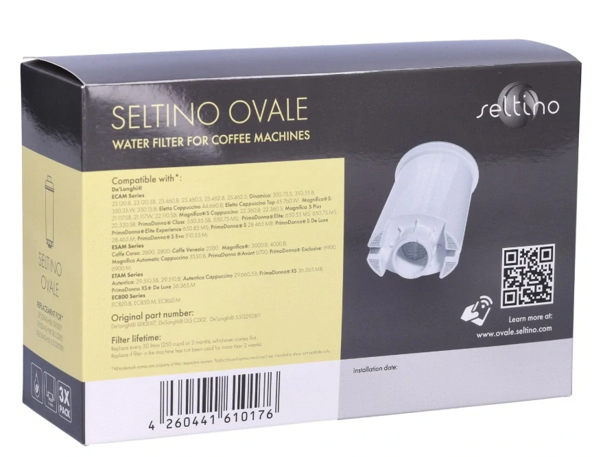 Vodní filtr DeLonghi DLSC002 3 ks (Seltino Ovale, kompatibilní)