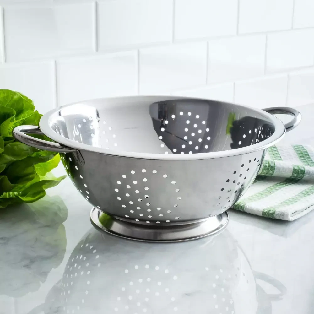 Kinghoff nerezový cedník KH-1235 - Ø24 cm  – na těstoviny, zeleninu a ovoce