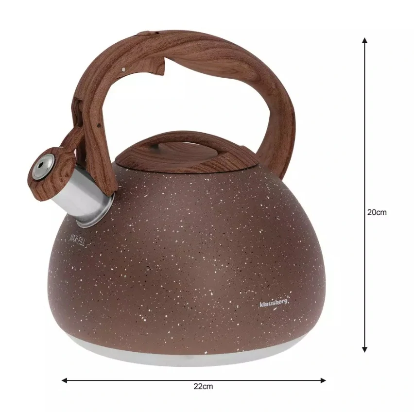 Pískací konvice na sporák Klausberg 2,8 l KB-7510 – hnědý mramor