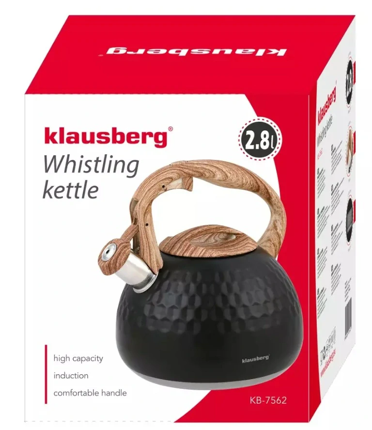 Pískací konvice na sporák Klausberg 2,8 l KB-7562 – černá Diamond