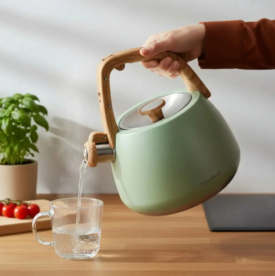 Pískací konvice na sporák Klausberg 2,5 l KB-9039 – šalvějově zelená