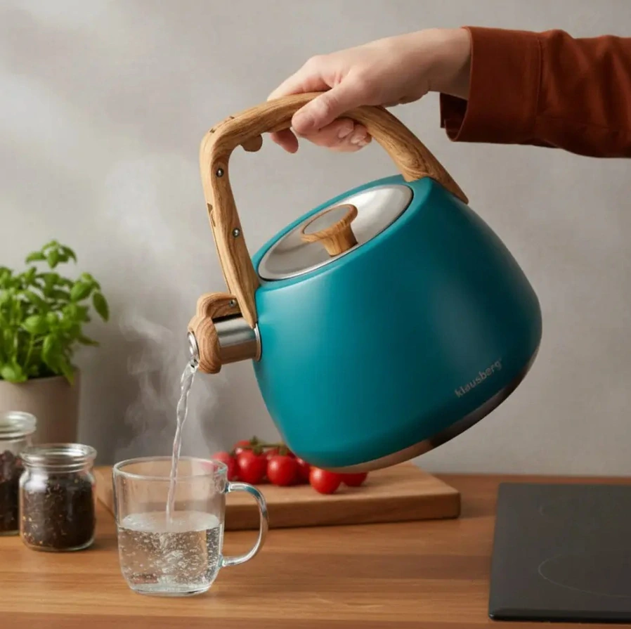 Pískací konvice na sporák Klausberg 2,5 l KB-9040 – tyrkysová