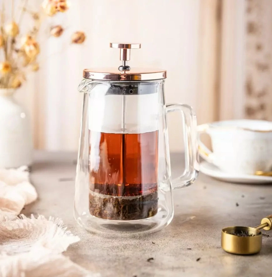 Klausberg KB-7723 – skleněná konvice 350 ml na kávu a čaj s nerezovým pístem - french press 