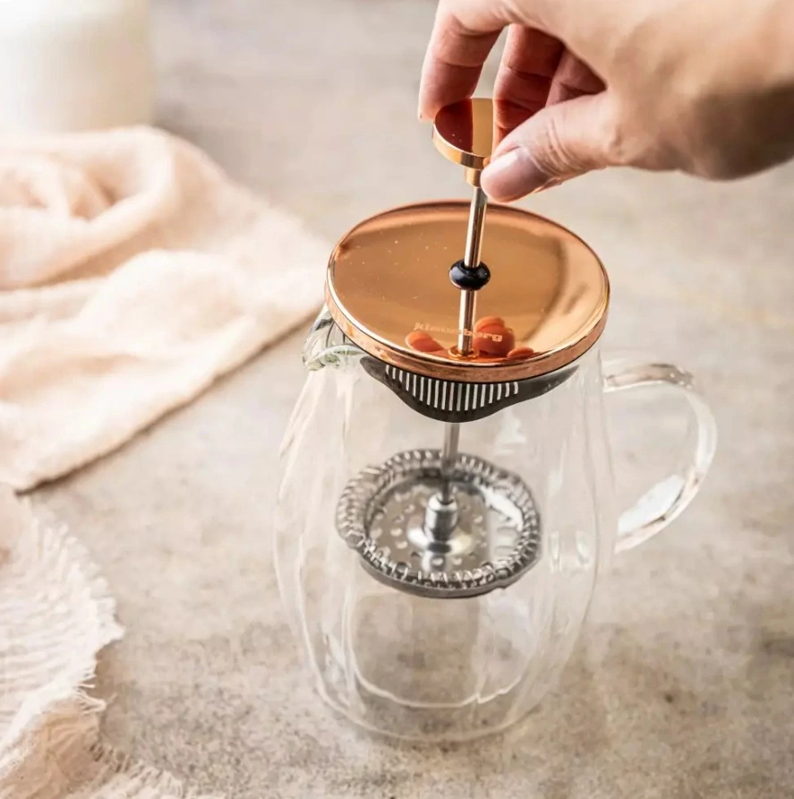 Klausberg KB-7721 – skleněná konvice 350 ml na kávu a čaj s nerezovým pístem - french press 
