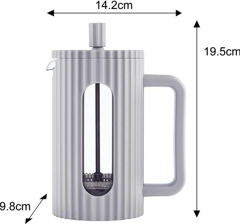 Klausberg KB-7747 – konvice 600 ml na kávu a čaj s nerezovým pístem - šedá - french press 