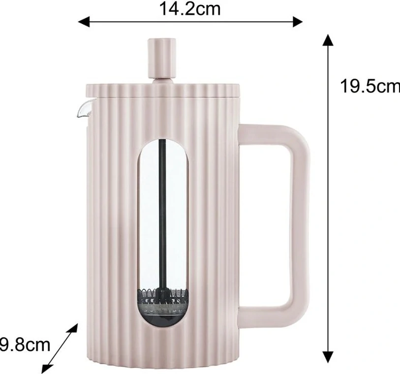 Klausberg KB-7749 – konvice 600 ml na kávu a čaj s nerezovým pístem - béžová - french press 