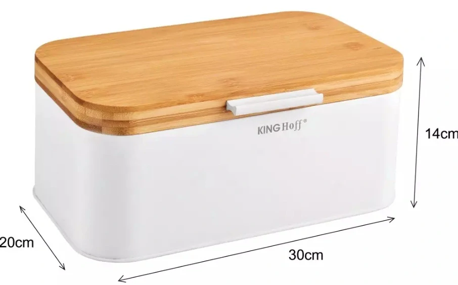 King Hoff chlebník KH-1795 - bílý/dřevo
