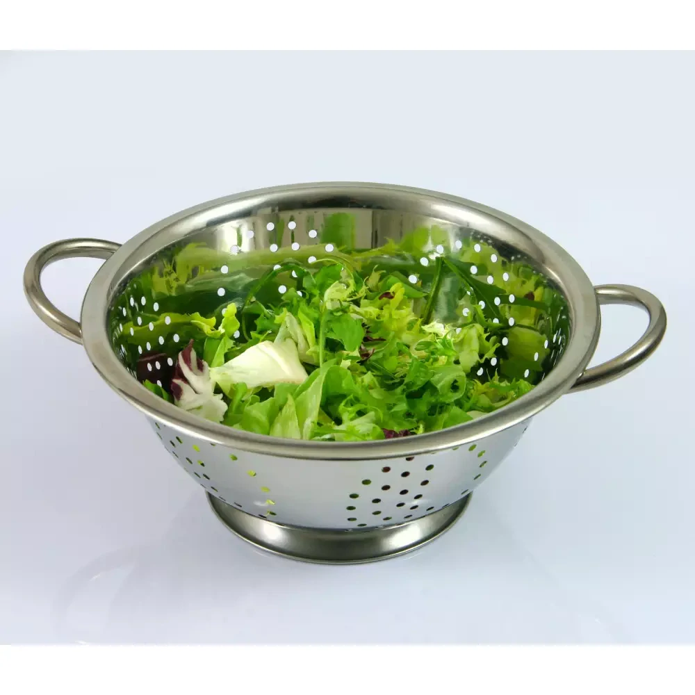 Kinghoff nerezový cedník KH-1235 - Ø24 cm  – na těstoviny, zeleninu a ovoce