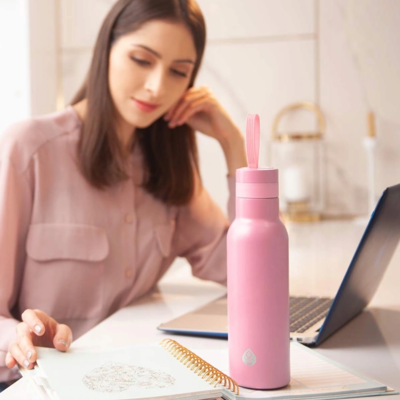 Termoska DAFI Thermal Bottle 0,5 l – růžová nerezová láhev na teplé i studené nápoje