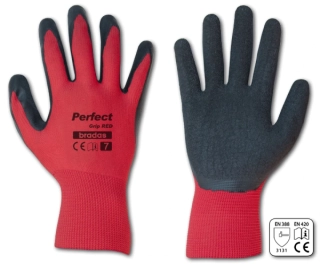 BRADAS PERFECT GRIP RED – ochranné pracovní rukavice s latexovou vrstvou, vel. 9