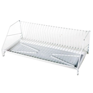 Jednopatrový odkapávač na nádobí bílý 50 cm s odkapávací miskou