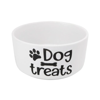Keramická miska pro psy KARI DOG TREATS 15,5 cm bílá