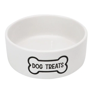 Keramická miska pro psy AINO DOG TREATS 12,5 cm bílá