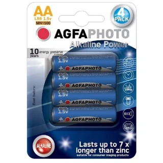 AgfaPhoto Power Alkaline tužkové baterie AA (LR6), 1,5 V – 4 ks