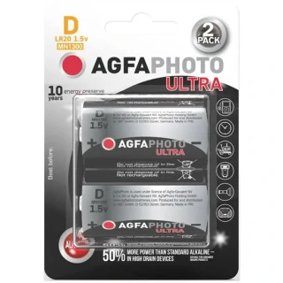 AgfaPhoto Power Ultra alkalické baterie D (LR20), 1,5 V – 2 ks
