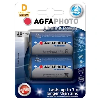 AgfaPhoto Power Alkaline velké monočlánky D (LR20), 1,5 V – 2 ks
