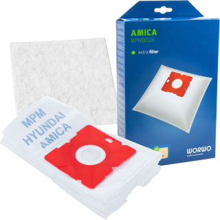 Sáčky Worwo pro vysavače Amica, AEG, Beko - MPMB02K 4ks + filtr