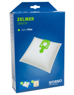 Sáčky Worwo pro vysavače Zelmer Cobra II, Orion, Syrius ZMB01 - 4ks + filtr