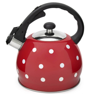 Pískací konvice na sporák King Hoff 2l KH-1049 - červená s puntíky