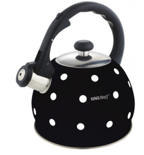 Pískací konvice na sporák King Hoff 2l KH-1048 - černá s puntíky