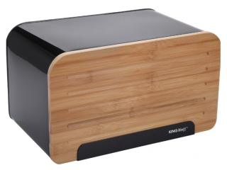 King Hoff chlebník KH-1071 - černý/dřevo