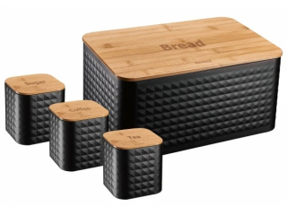 Klausberg chlebník KB-7482 - černý/dřevo