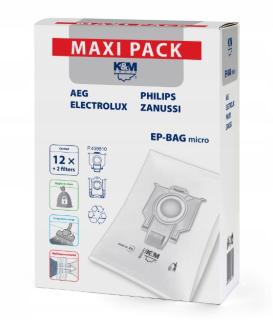 K&M EP-BAG Micro S-BAG - sáčky pro vysavače ELECTROLUX PHILIPS AEG - 12 ks