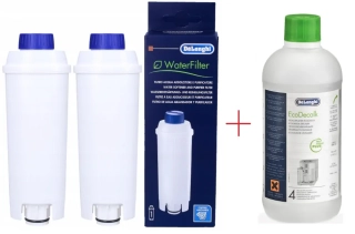 DeLonghi DLSC002 (2 ks) + odvápňovač DLSC500 500 ml – filtr a odvápňovač pro kávovar